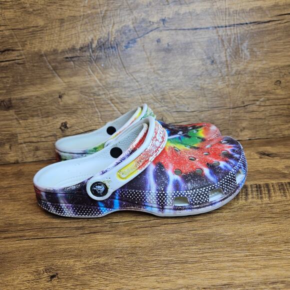 Crocs Classic Tie-dye Multi color clogs shoes sz 4 6 - Picture 4 of 9